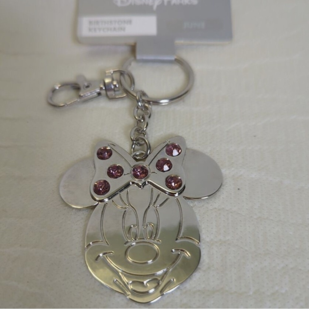 FREE WITH $20 PURCHASE Disney Parks Minnie Mouse Keychain New With Tags PINK